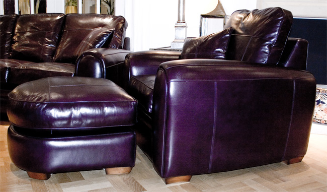 Duresta Spitfire Chair and Run up in a fabulous purple leather